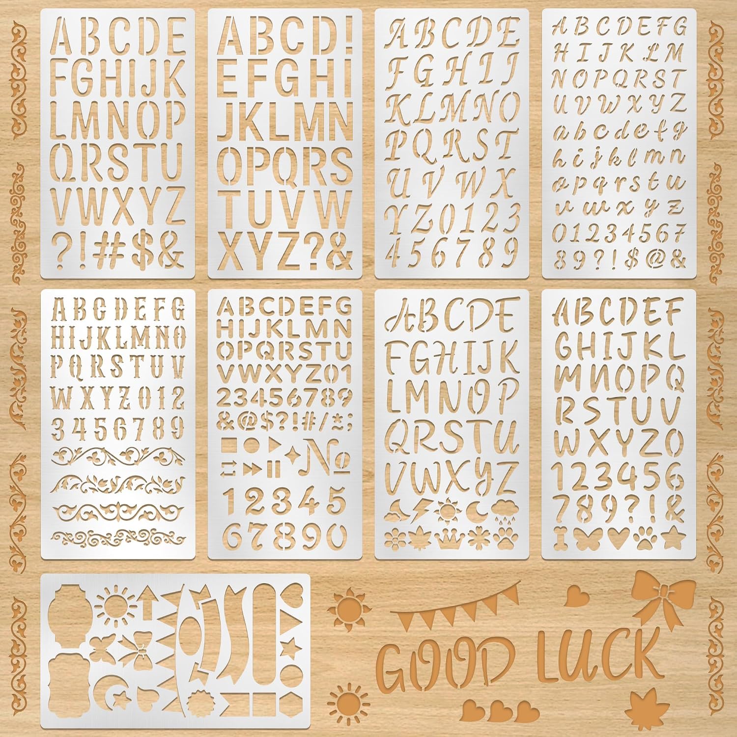 Art Craft Letter A - 9-delige metalen letter- en cijferstencils voor
