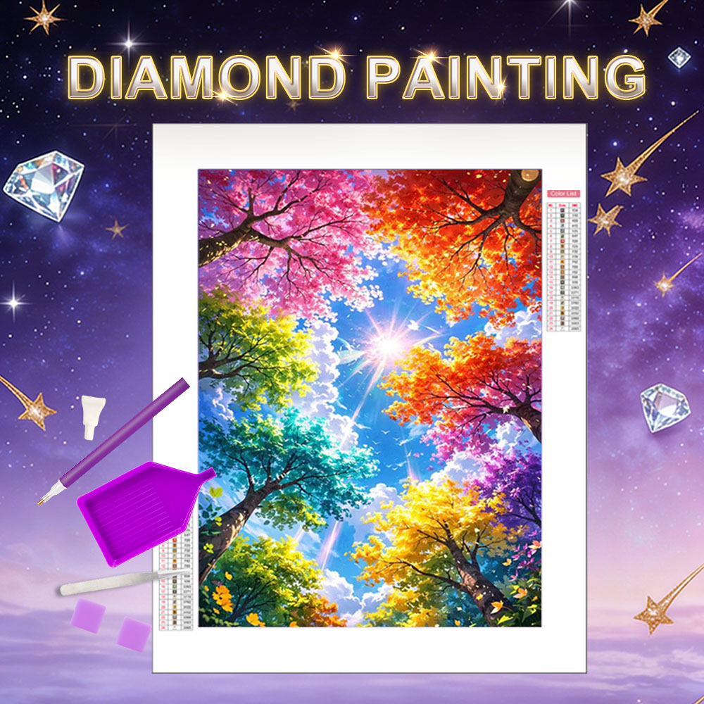 Art And Craft Autumn - HUACAN Diamant schilderij boomlandschap herfst diamant