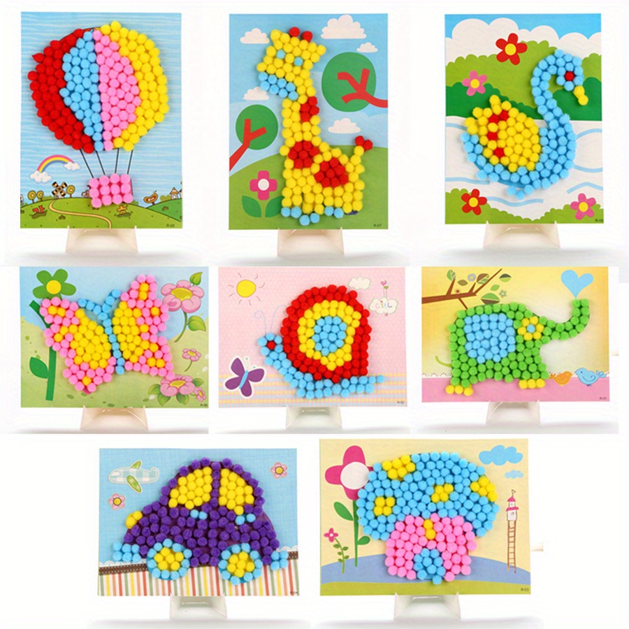 Art Craft Handmade - 2 stks 16x21 cm Kleurrijke Pom-Pom