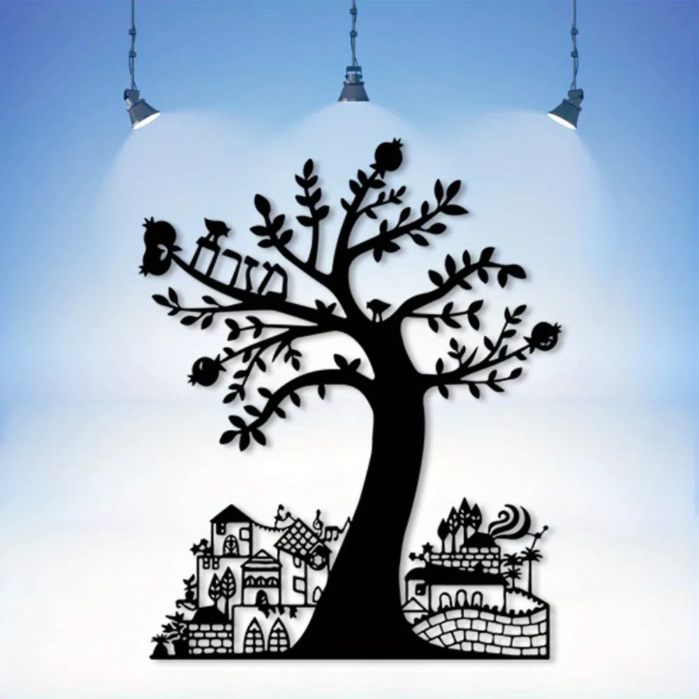 Art Craft And - CIFBUY Metalen Wanddecoratie Granaatappelboom Jeruzalem Bord