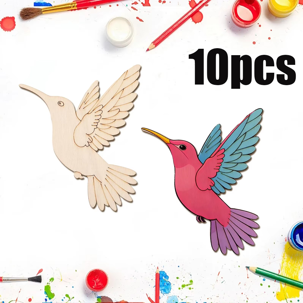Art Craft And - 10 stuks onafgewerkte houten dieren- en