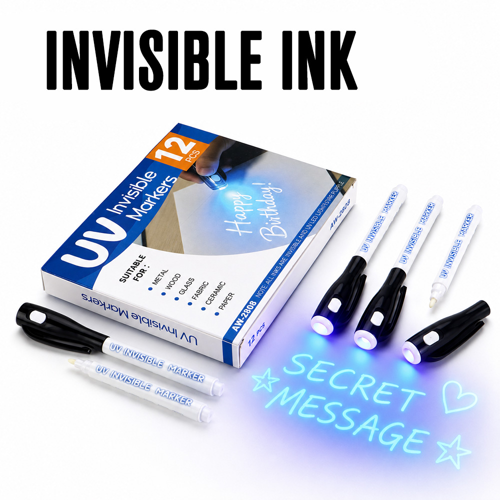 Light Art And Craft - 12 Stuks UV Licht Onzichtbare Markers
