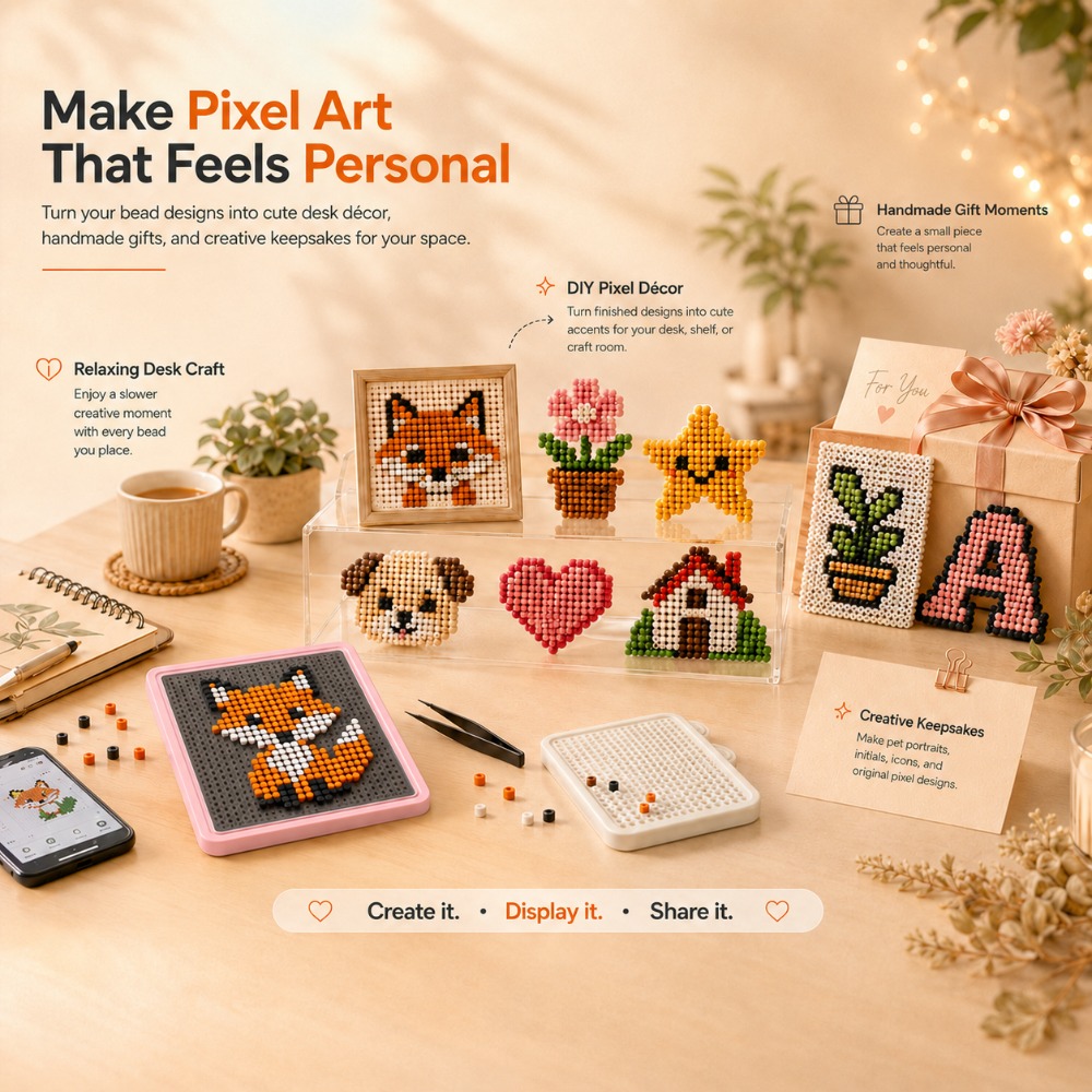 Craft Art Set - LED Smart Fuse Bead Pegboard, app-geleide
