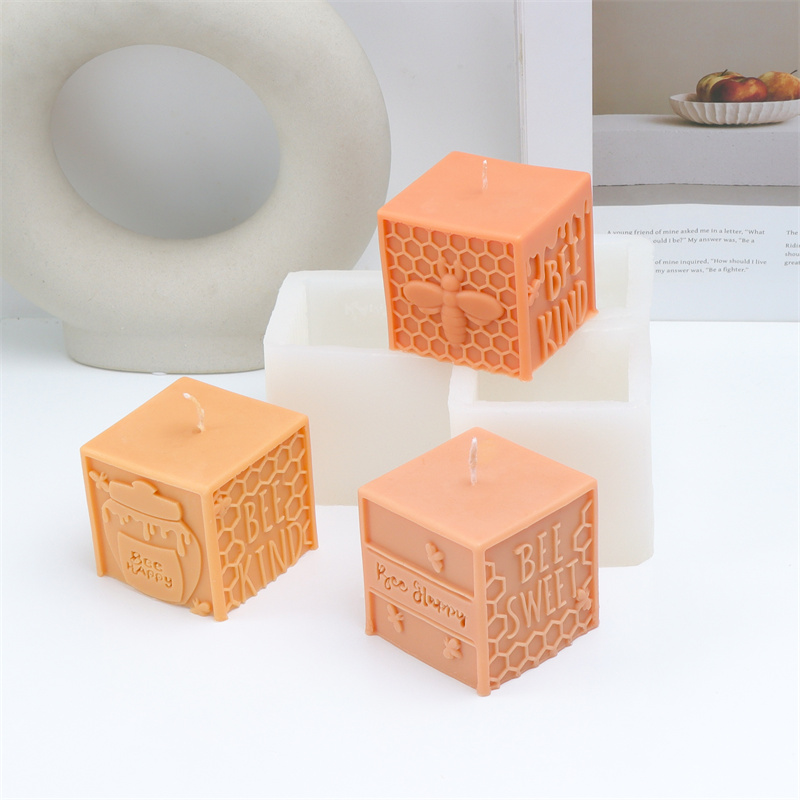 Art Craft Letter A - 3D honingraatpilaar bijen siliconen kaarsvorm DIY