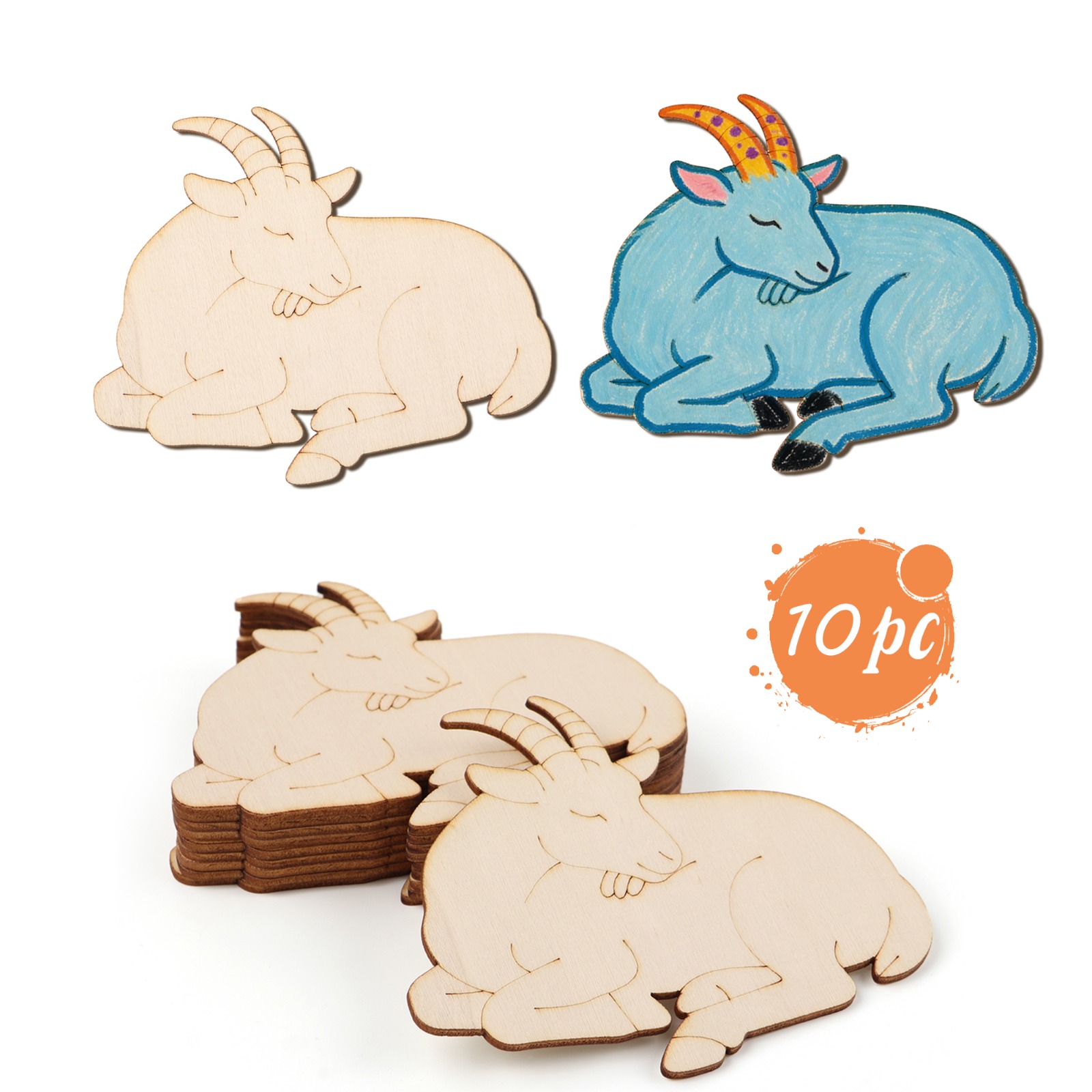 Craft Art Set - 10 stks/set Onvoltooide Houten Schapen Dieren