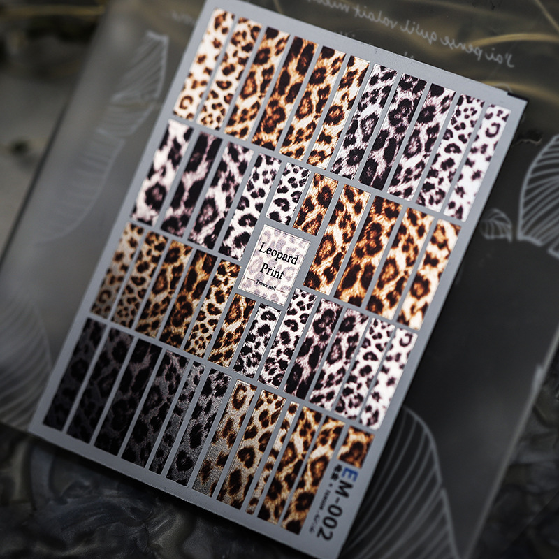 Light Art And Craft - 1 stuk 5D elegante luipaardprint nagelstickers