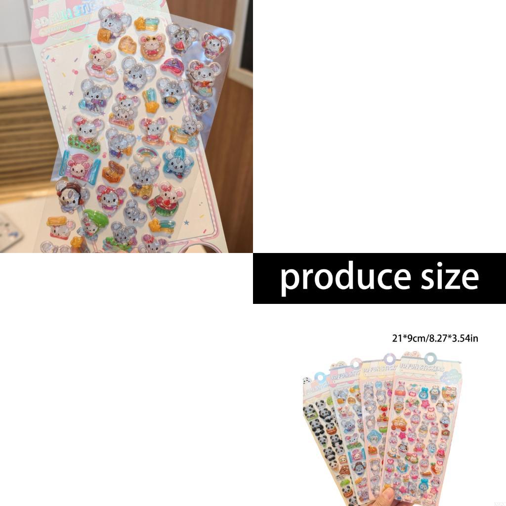Art Craft Notebook - Reliëf Dierensticker Cartoon PVC Hars Sticker