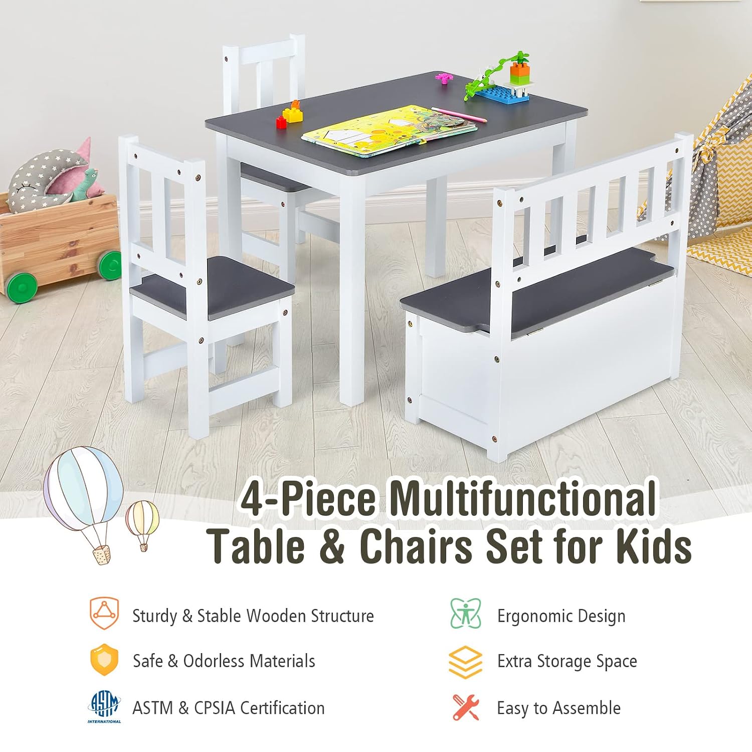 Houten kindertafel- en stoelen - Art Craft Toddlers recensie en prijs