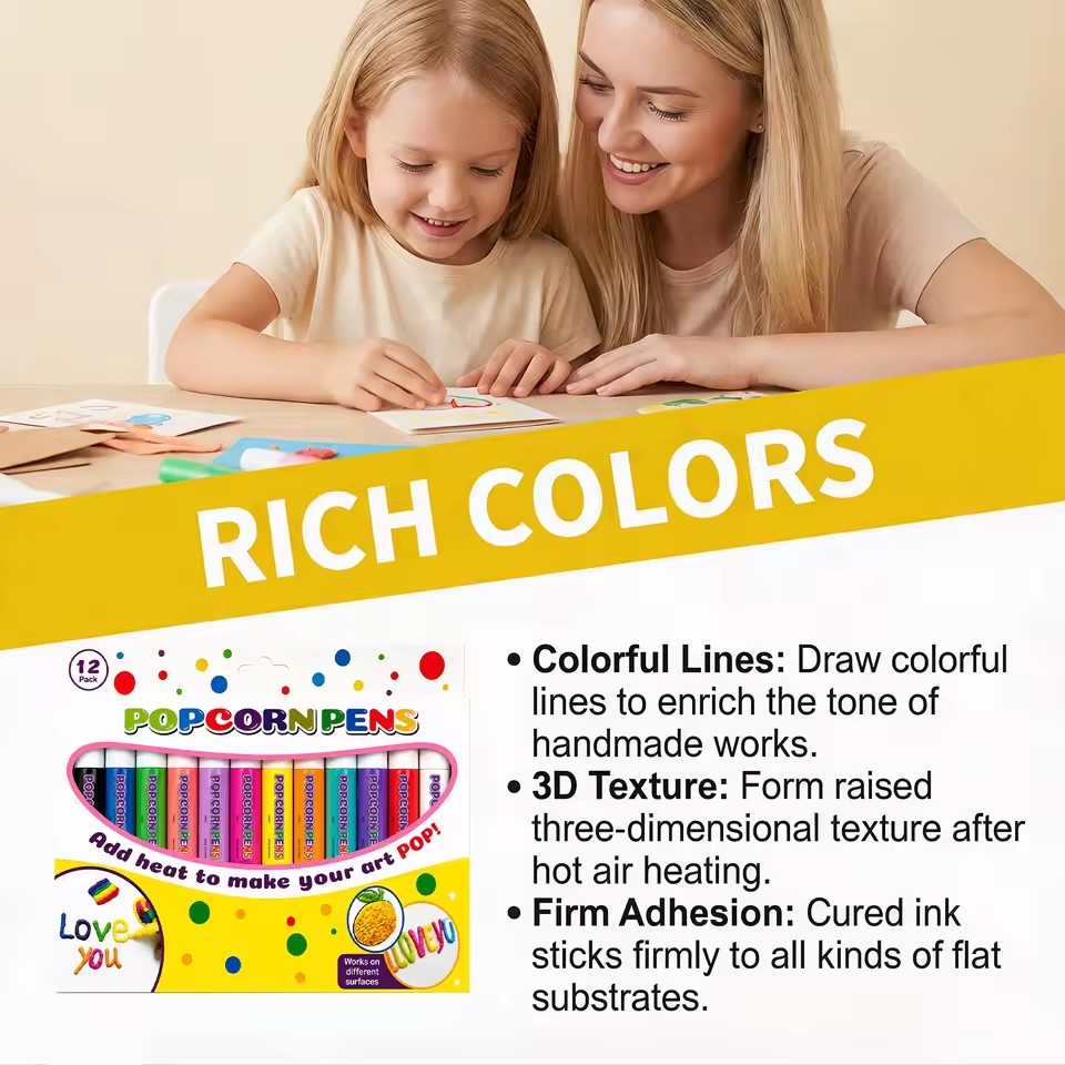 Puffy Popcorn Pen Set, soepele - Art Craft Notebook recensie en prijs