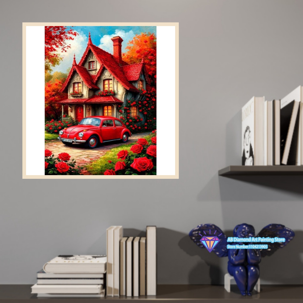 Rode Huis Auto Roos Herfst Kun - Art And Craft Autumn recensie en prijs