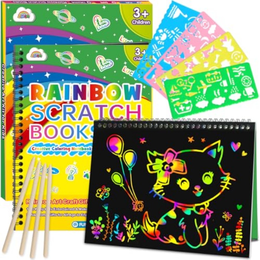 2-pack regenboog kraspapier no - Art Craft Notebook recensie en prijs